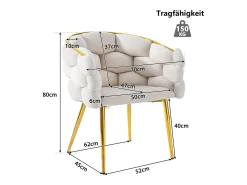 Sillas de terciopelo de lujo de 1 plaza, sillas de sala, sillas de comedor, patas de hierro dorado, beige, sillas burbuja