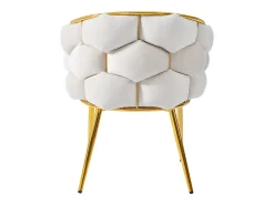 Sillas de terciopelo de lujo (4 piezas), sillas de comedor modernas, patas de metal dorado, beige (44 x 41 x 74 cm)