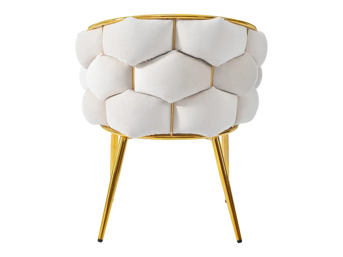 Sillas de terciopelo de lujo (4 piezas), sillas de comedor modernas, patas de metal dorado, beige (44 x 41 x 74 cm)