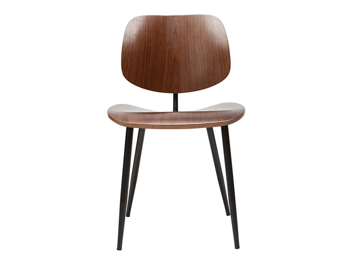 Sillas en madera oscura y metal negro (lote de 2) TOBIAS