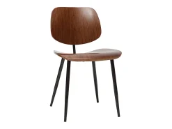 Sillas en madera oscura y metal negro (lote de 2) TOBIAS