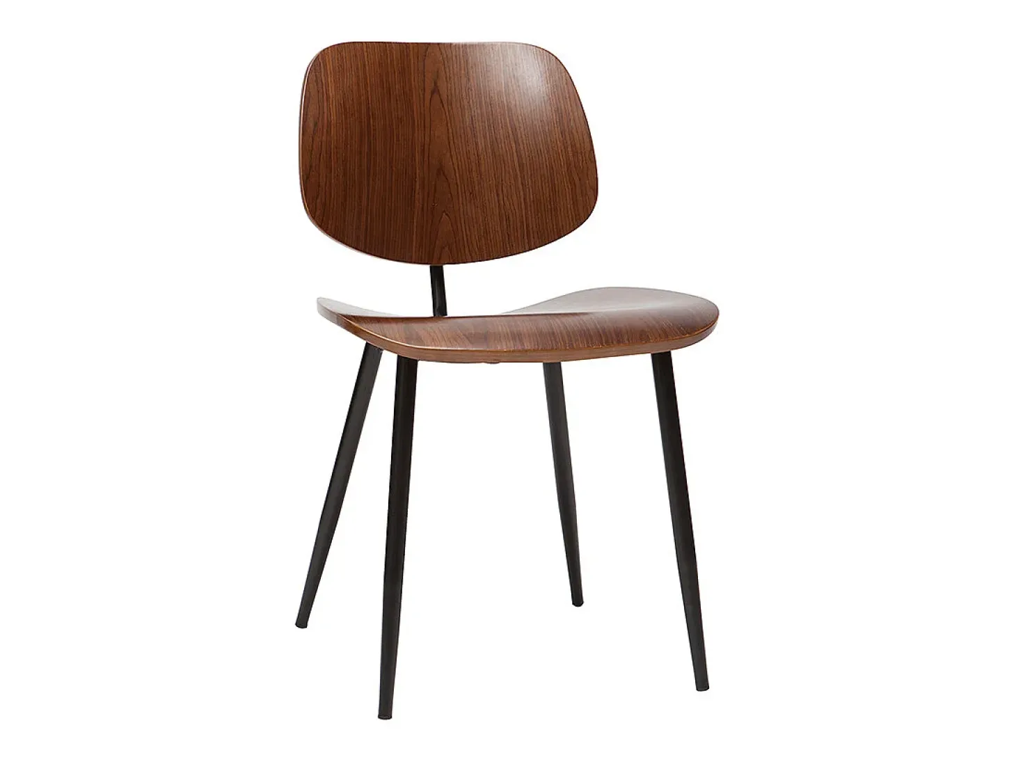Sillas en madera oscura y metal negro (lote de 2) TOBIAS