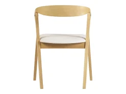 Sillas escandinavas de madera clara y tela de efecto lana rizada blanca (juego de 2) BAHIA