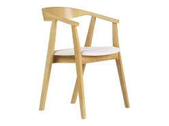 Sillas escandinavas de madera clara y tela de efecto lana rizada blanca (juego de 2) BAHIA