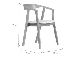 Sillas escandinavas de madera clara y tela de efecto lana rizada blanca (juego de 2) BAHIA