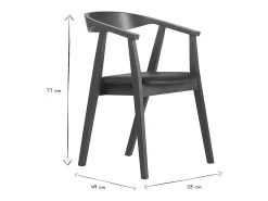 Sillas escandinavas diseño negro y madera oscura (juego de 2) BAHIA