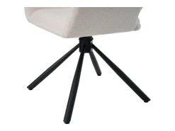 Sillas giratorias con reposabrazos, tejido Sherpa, 2 piezas, color blanco (68x65x51 cm)
