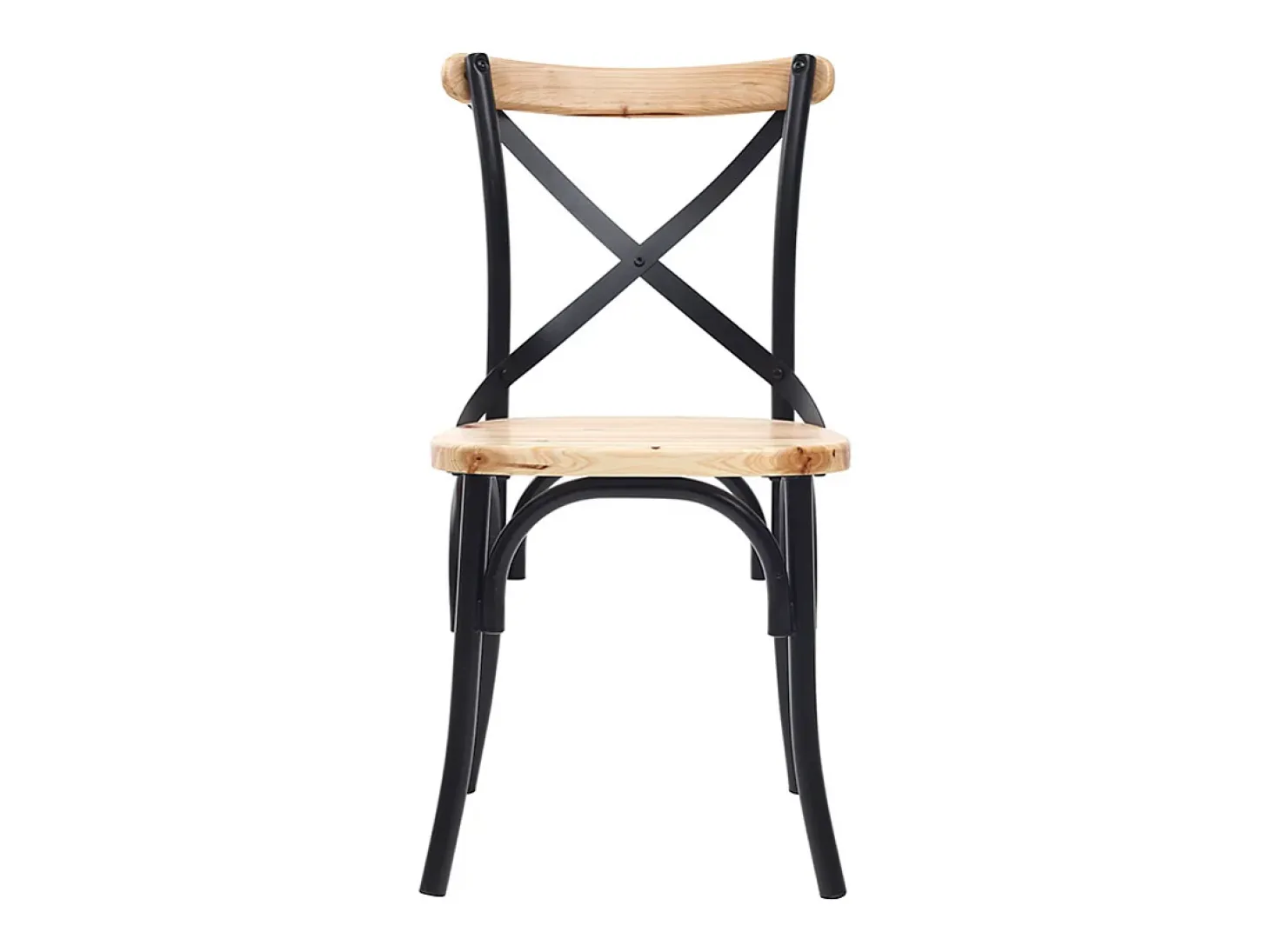 Sillas industriales en metal negro y madera (lote de 2) JAKE