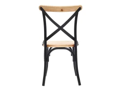 Sillas industriales en metal negro y madera (lote de 2) JAKE