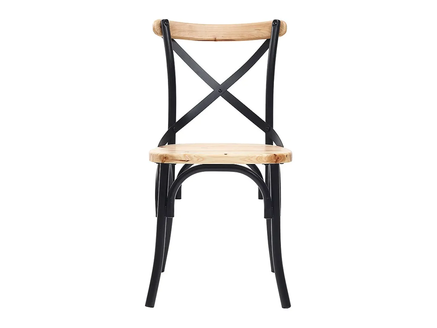 Sillas industriales en metal negro y madera (lote de 2) JAKE