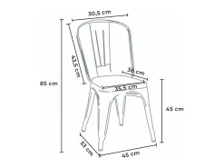 sillas industriales metal acero para cocinas y bares steel one - Blanco