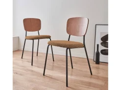 Sillas loop texturizada, set de 2 mostaza