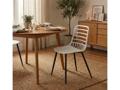Sillas modernas para cocina comedor bar restaurante de polipropileno Lenny - Blanco