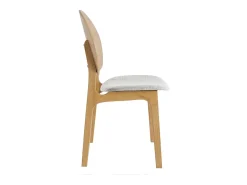 Sillas nórdicas en madera clara y tejido gris (lote de 2) ELTON