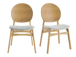 Sillas nórdicas en madera clara y tejido gris (lote de 2) ELTON