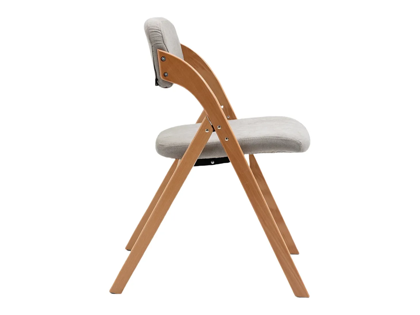 Sillas plegables con asiento acolchado, juego de 2, sillas de comedor apilables de madera, funda extraíble, color gris