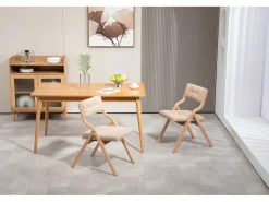 Sillas plegables con cojines, juego de 2, sillas plegables acolchadas de madera, portátiles, ensambladas, color caqui