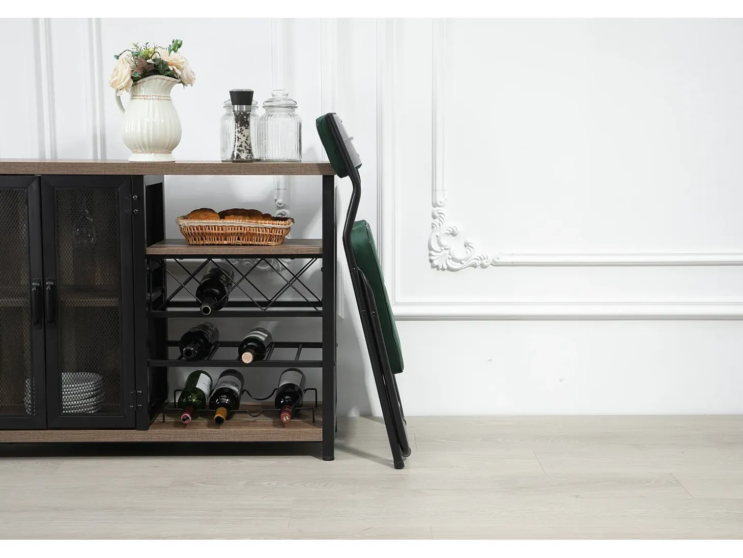 Sillas plegables de 2 piezas, sillas de comedor con cojín, acero, verde (46x47x80 cm)