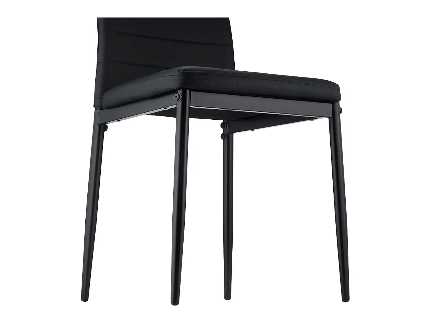 Sillas SucceBuy Comedor Modernas, Juego de Sillas de Cocina de Cuero 4PCs, Cojines Gruesos y Patas de Metal, Mueble Auxiliar Poco Voluminoso