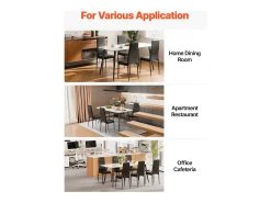 Sillas SucceBuy Comedor Modernas, Juego de Sillas de Cocina de Cuero 4PCs, Cojines Gruesos y Patas de Metal, Mueble Auxiliar Poco Voluminoso