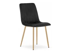 Sillas Valora JEWA – Asientos de terciopelo negro con patas color madera x4