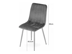 Sillas Valora JEWA – Asientos de terciopelo negro con patas color madera x4