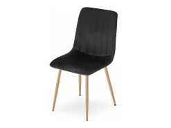 Sillas Valora JEWA – Asientos de terciopelo negro con patas color madera x4