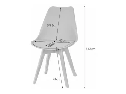 Sillas Valora RIKX blancas con cojín y patas de madera x2