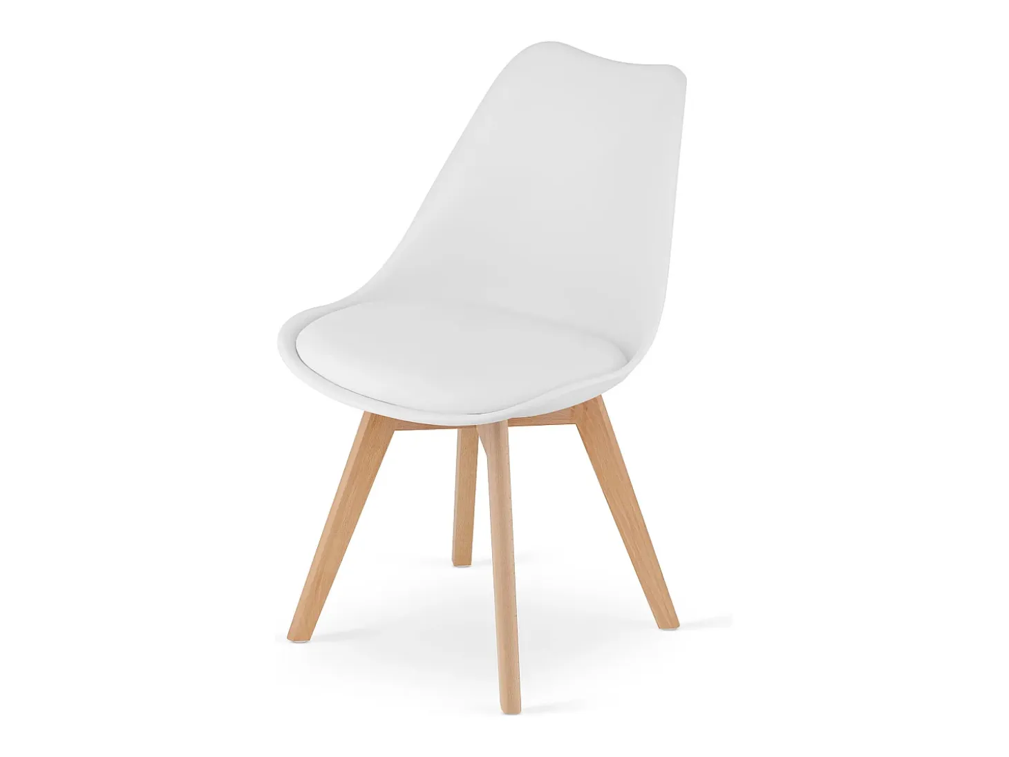 Sillas Valora RIKX blancas con cojín y patas de madera x2