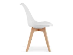 Sillas Valora RIKX blancas con cojín y patas de madera x4