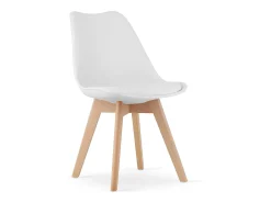 Sillas Valora RIKX blancas con cojín y patas de madera x4