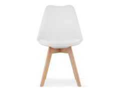 Sillas Valora RIKX blancas con cojín y patas de madera x3