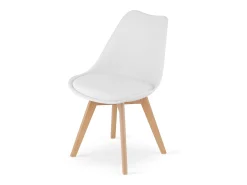 Sillas Valora RIKX blancas con cojín y patas de madera x3