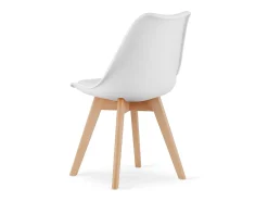 Sillas Valora RIKX blancas con cojín y patas de madera x3