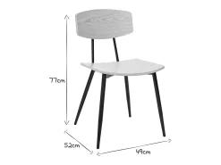 Sillas vintage de roble claro y metal negro (juego de 2) JOLINE