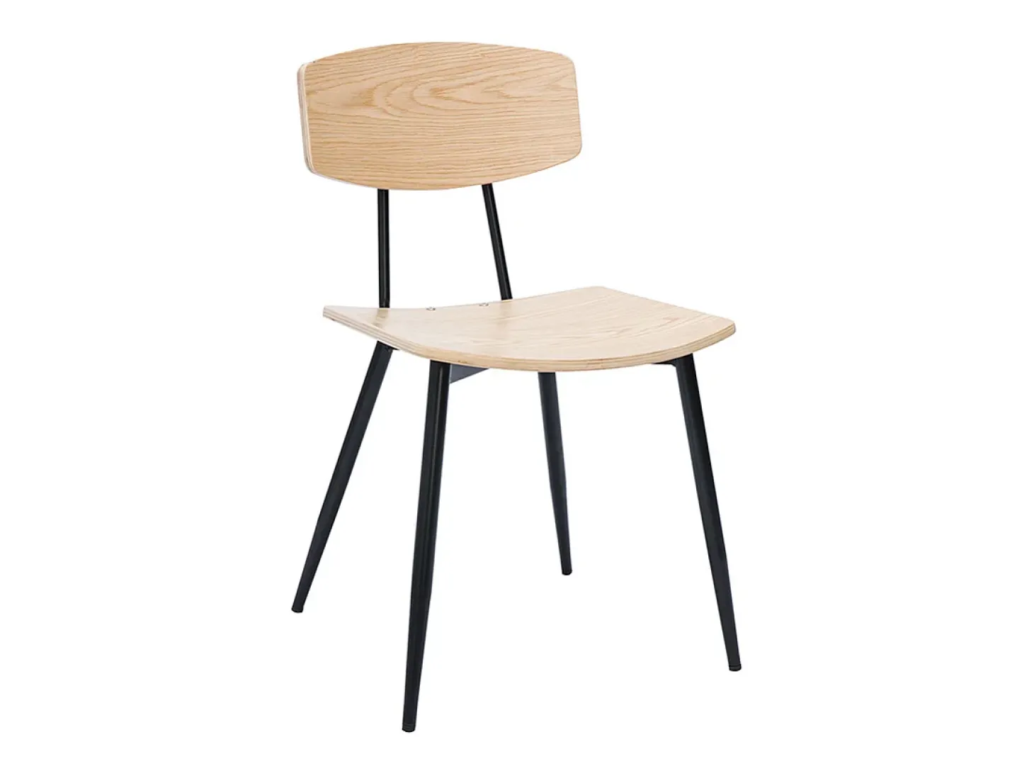 Sillas vintage de roble claro y metal negro (juego de 2) JOLINE