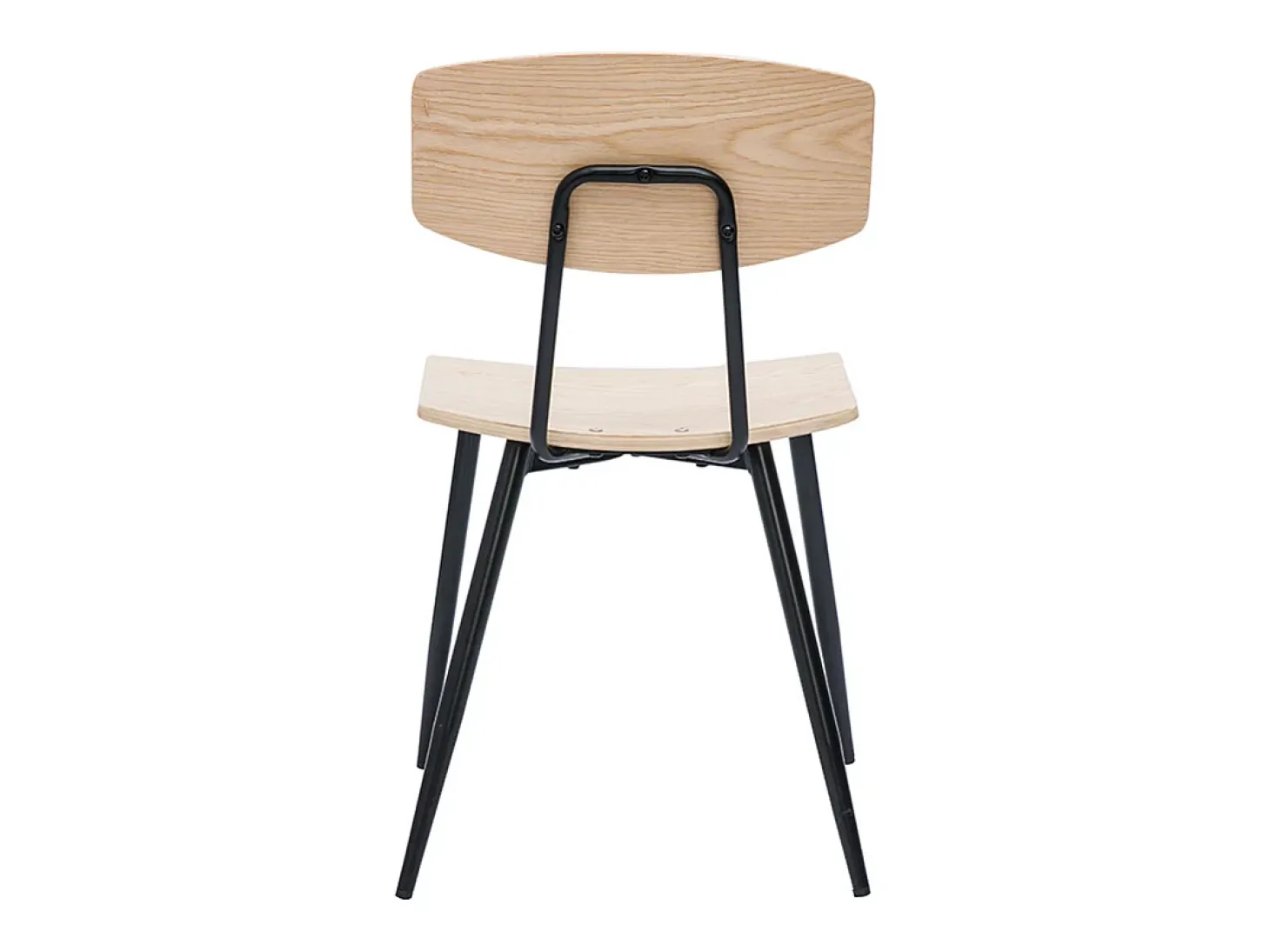 Sillas vintage de roble claro y metal negro (juego de 2) JOLINE