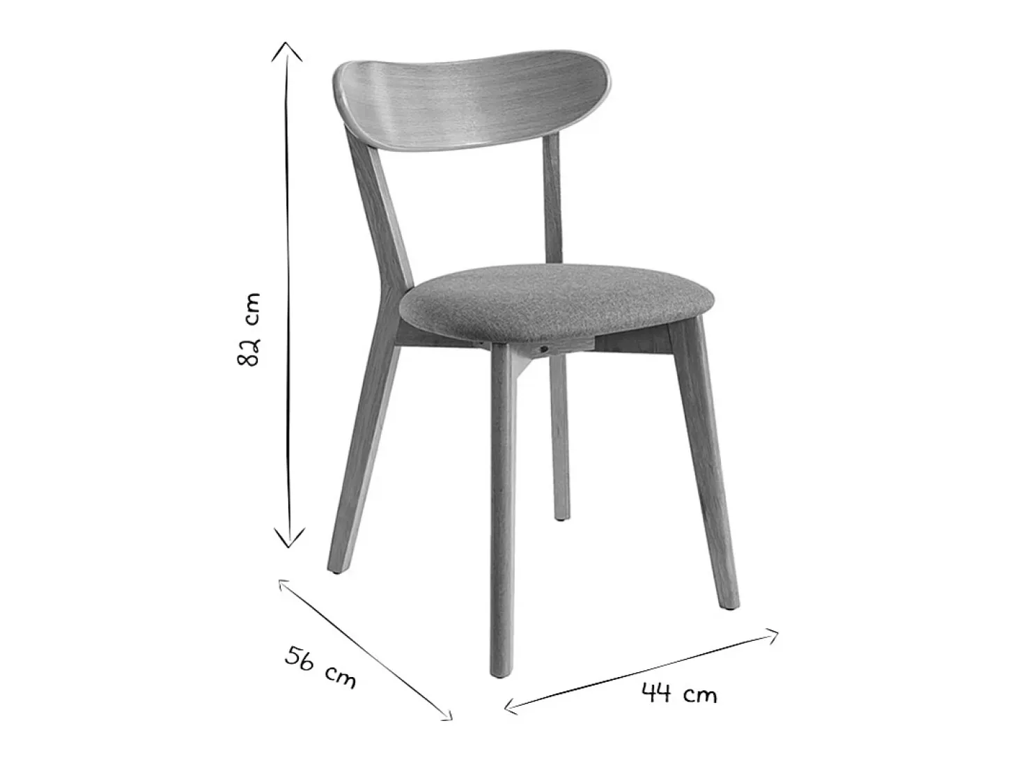 Sillas vintage madera oscura y asiento negro (lote de 2) DOVE