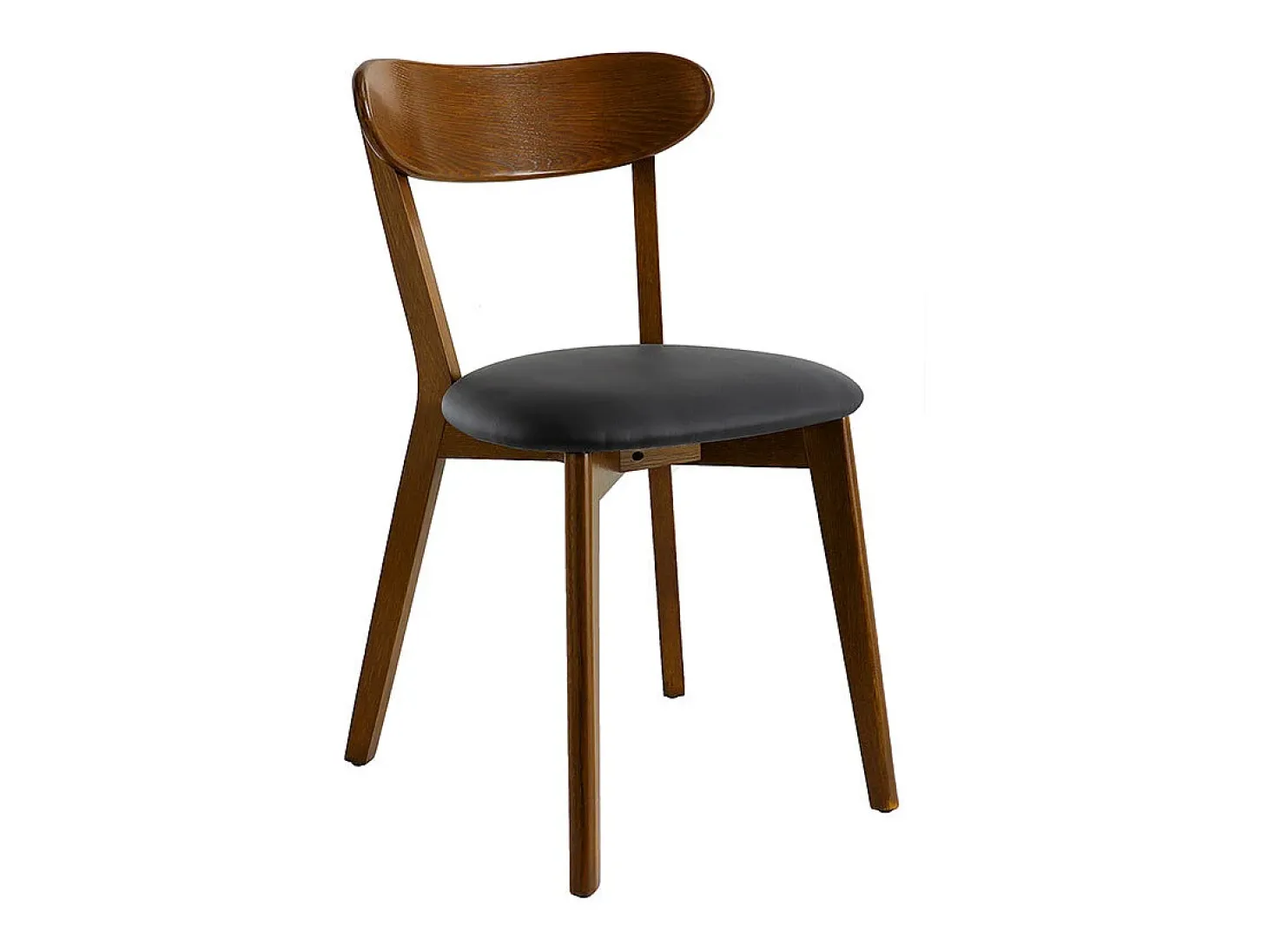 Sillas vintage madera oscura y asiento negro (lote de 2) DOVE