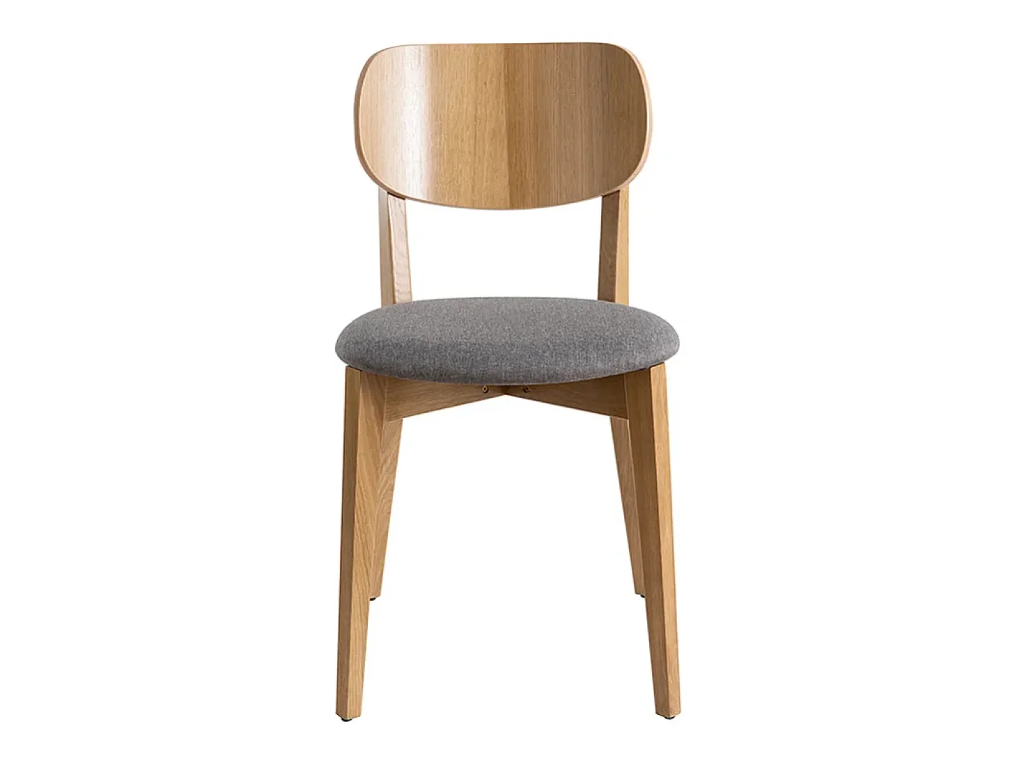 Sillas vintage roble y asiento gris jaspeado (lote de 2) LUCIA