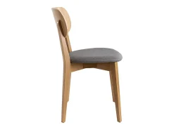 Sillas vintage roble y asiento gris jaspeado (lote de 2) LUCIA