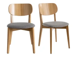 Sillas vintage roble y asiento gris jaspeado (lote de 2) LUCIA