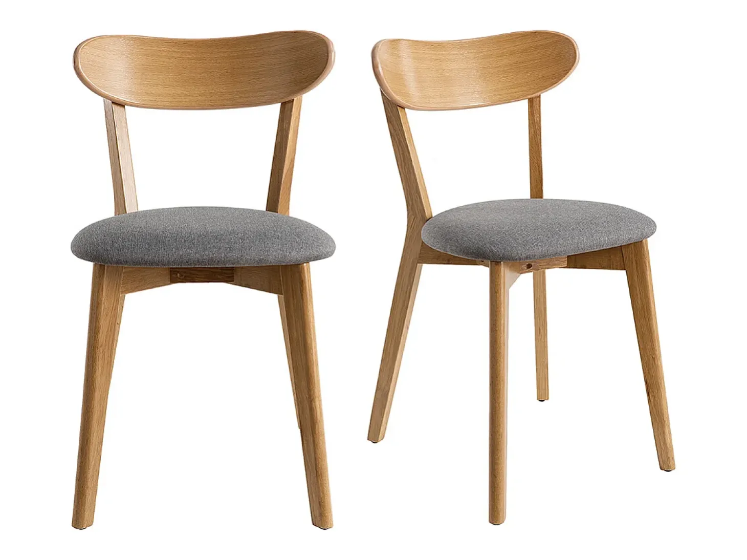 Sillas vintage roble y asiento gris (lote de 2) DOVE