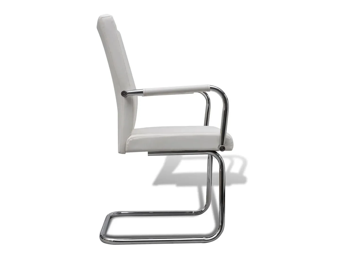 Sillas voladizas de comedor 6 unidades cuero sintético blanco