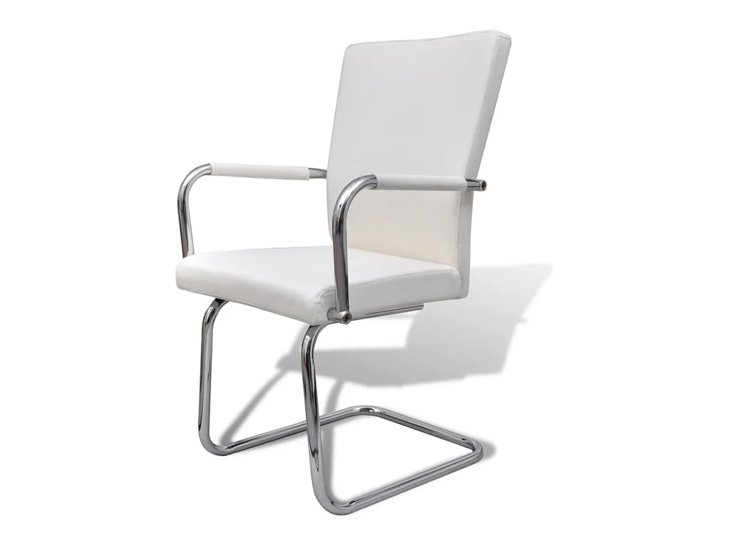 Sillas voladizas de comedor 6 unidades cuero sintético blanco