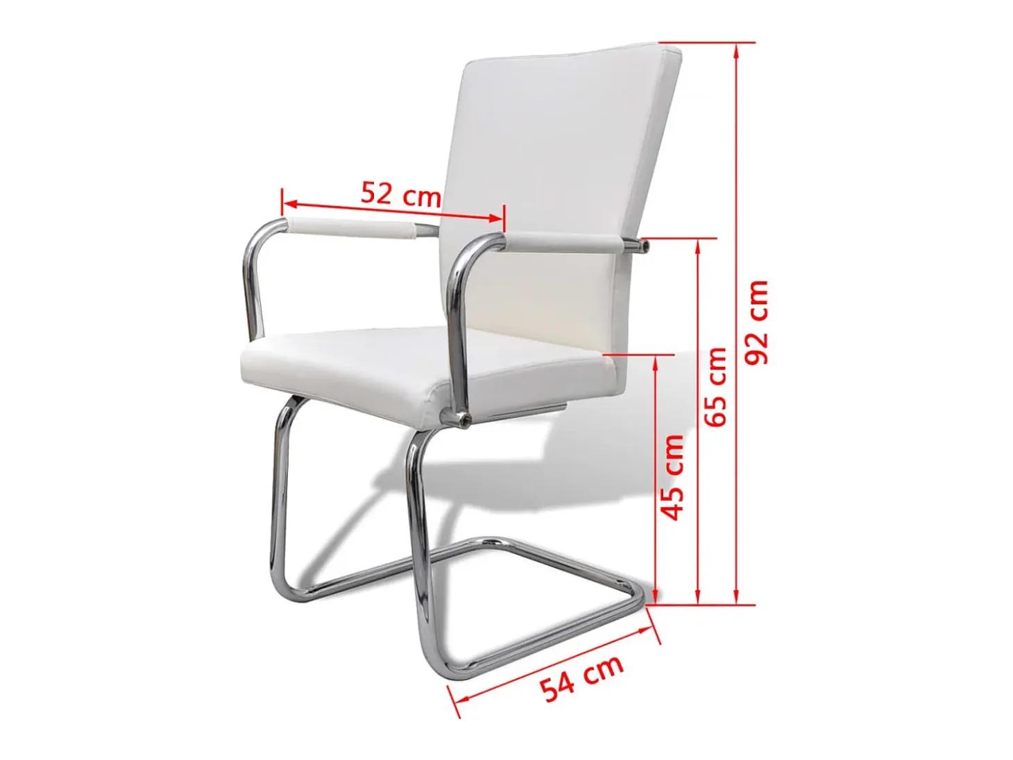 Sillas voladizas de comedor 6 unidades cuero sintético blanco