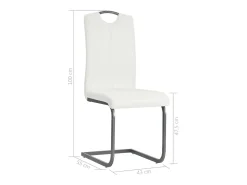 Sillas voladizas de comedor 6 unidades cuero sintético blanco