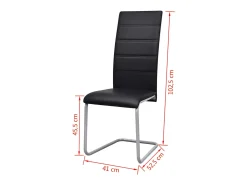 Sillas voladizas de comedor 6 unidades cuero sintético negro