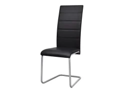 Sillas voladizas de comedor 6 unidades cuero sintético negro