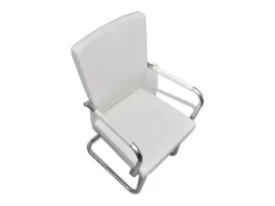 Sillas voladizas de comedor 4 unidades cuero sintético blanco